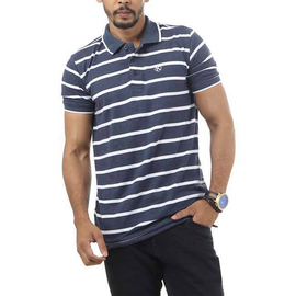 Men's Navy Blue Stripe Polo Shirt