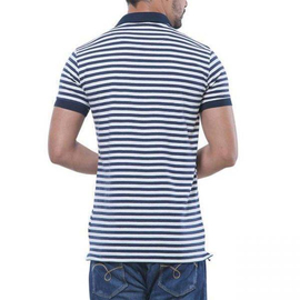Men's Black & White stripe Polo Shirt, 3 image