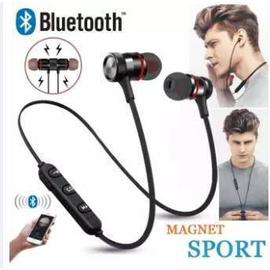 Wireless Sports Bluetooth Magnet Earphone Bluetooth Headset with Mic (Multicolor, In the Ear)