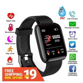 116 Plus Smart Watch Blood Pressure Heart Rate Monitor Waterproof Fitness Tracker Watch Smart Band, 2 image