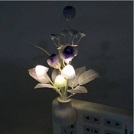 LED Novelty light Mushroom Tulip Flower light sensor night lamp, 2 image