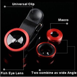 3 In 1 Universal Clip Camera Mobile Phone Lens Fish Eye + Macro + Wide Angle