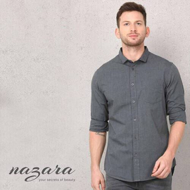 Trendy Deep Gray Long Sleeve Casual Shirt