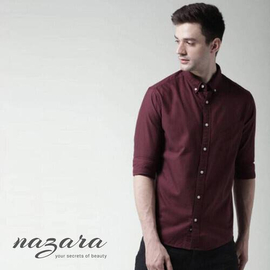 Trendy Maroon Long Sleeve Casual Shirt