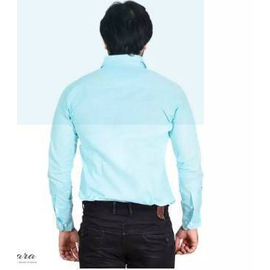Trendy Sky Blue Long Sleeve Casual Shirt, 2 image