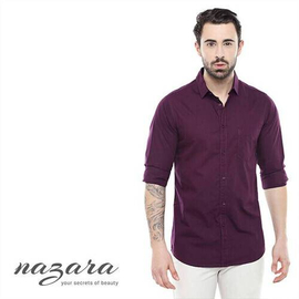 Trendy Purple Long Sleeve Casual Shirt