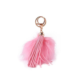 Tassel Pom Pom Key Ring - Pink
