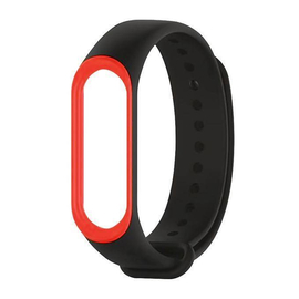 Replaceable Wrist Strap for Mi Band 3 - Black and Red, 2 image