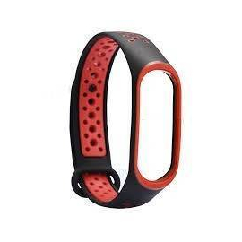 Soft silicon Strap for Xiaomi Mi Band 3 and 4- Black and Red