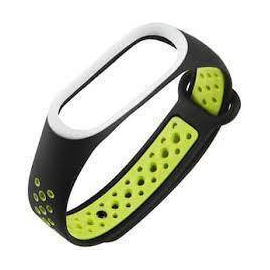 Soft silicon Strap for Xiaomi Mi Band 3 and 4- Black and Green