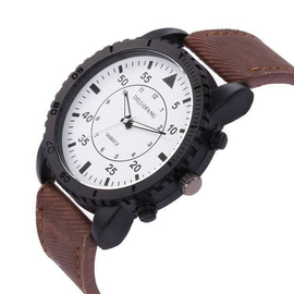 Leather Analog Watch For Men