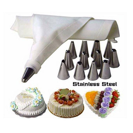 Stainless Steel 12 Pieces Cake Decoration Tools - Silver