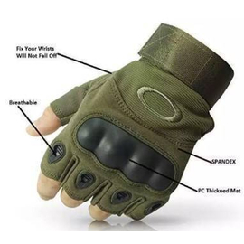 Motorcycle Gloves Half Finger - Army Green, 2 image