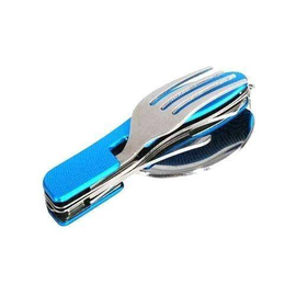 Multi Tool Fork or Spoon - Blue and Silver