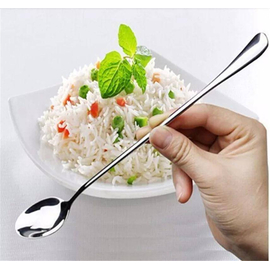 Stainless Steel Long Spoon - Silver