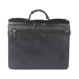 Black Color Cow Leather Office Bag, 2 image
