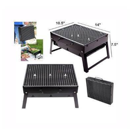 Portable BBQ Charcoal Grill Stand Black