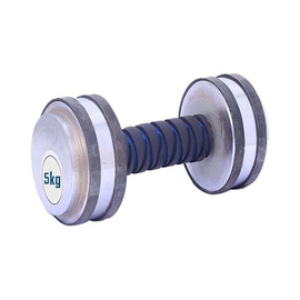 Rubber Dumbbell 5 kg - Silver and Black