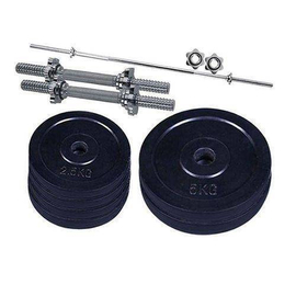 Dumbbell and Barbell Set 20kg - Black and Silver