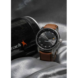 Fastrack Mens Leather Analog Watch- Brown and Black, 4 image