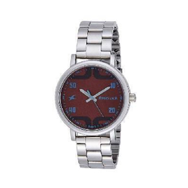 Bold Brown Dial Silver Stainless Steel Strap Watch