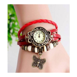 Ladies Bracelet Type Watch-Red