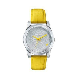 Fastrack Yellow Leather Strap Watch