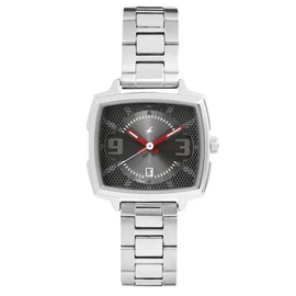 Fastrack Loopholes Grey Dial Stainless Steel Strap Watch