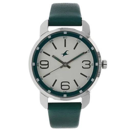 Fastrack Green Leather Strap Watch