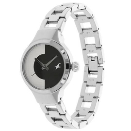 Fastrack Bicolour Silver Metal Strap Watch, 2 image