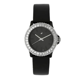 Fastrack Black Dial Black Plastic Strap Watch