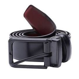 Black Artificial Leather Formal Belt For Men