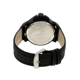 Fastrack Green Dial Black Leather Strap Watch, 3 image