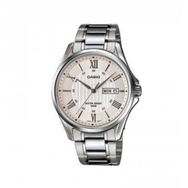 Casio White Dial Day Date Mens Watch