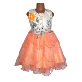 Orange Indian Tissue Baby Dress