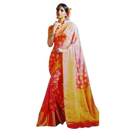 Indian Tussar Silk Saree For Women - Pink
