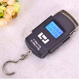 Mini Hanging Pocket 50kg LCD Digital Portable Weight Scale - Black