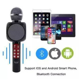 Karaoke Wireless Blutooth Microphone Mic With LED Light