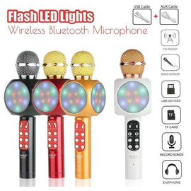 Karaoke Wireless Blutooth Microphone Mic With LED Light, 2 image
