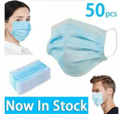 50 Pack Disposable Face Mask Safety Mask