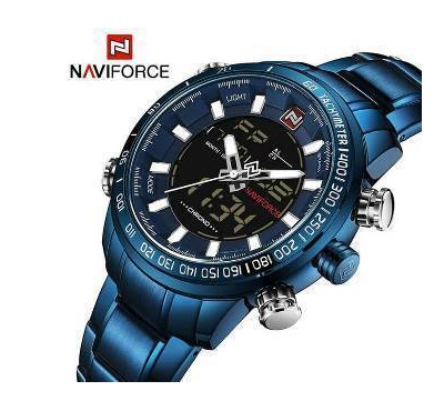 Naviforce NF9093 Stainless Steel Dual Time Watch