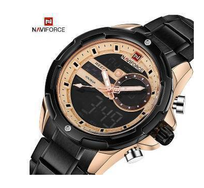 Naviforce NF9120 Stainless Steel Dual Time Watch