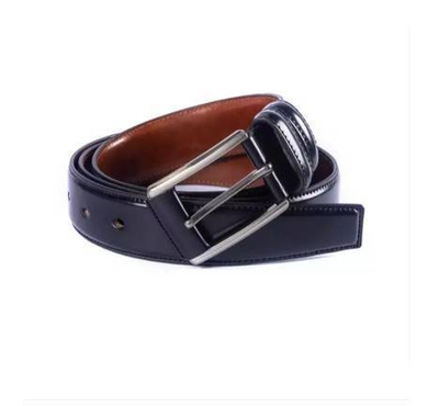 Black Leather Formal Belt For Men
