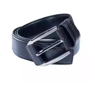 Black Artificial Leather Casual Belt for Men