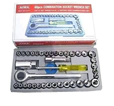 Carbon Steel Socket Wrench Tool Set (40 Pieces)