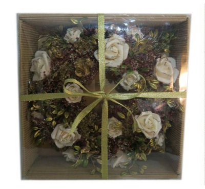 Garden Rose Wreath In E/F Box (EYBP/553) 26X26X7CM H