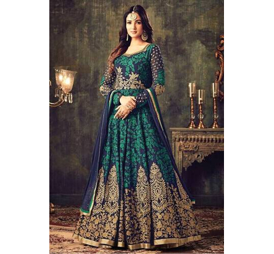 Unstiched Teel Georgette Gown For Women