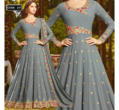 Unstiched Ash Georgette Gown For Women