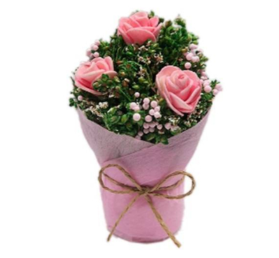 Mini Rose Bouquet Paper Wrap 7X6X11CM H