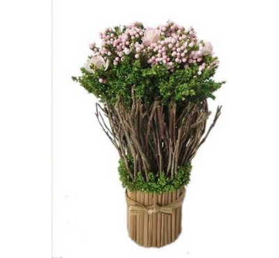 Ch Flowers & Moss Berry In Tw Hamboo Planter (TW/HM01) Ø20X30CM H